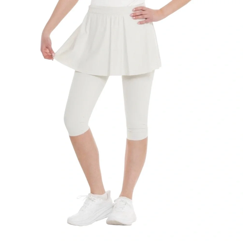 NEW SPANX Booty‎ Boost Skirt Around Knee Plus Size 1X White Cloud Sporty Workout